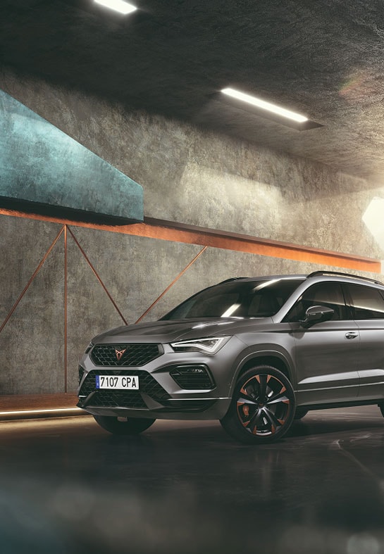 Cupra SUV parked in moody garage
