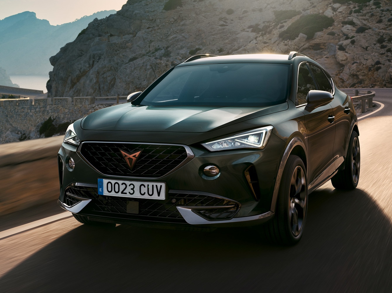 Cupra car driving on a highway