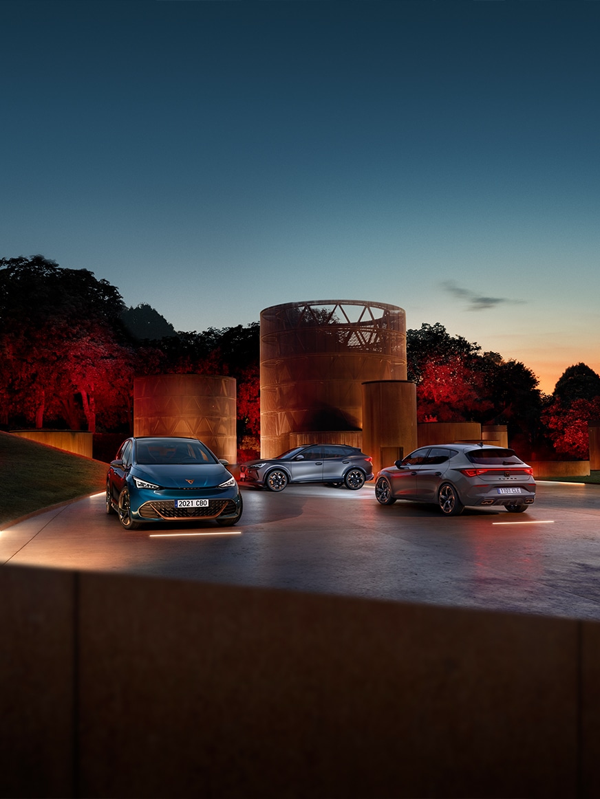 3 CUPRA Vehicles parked