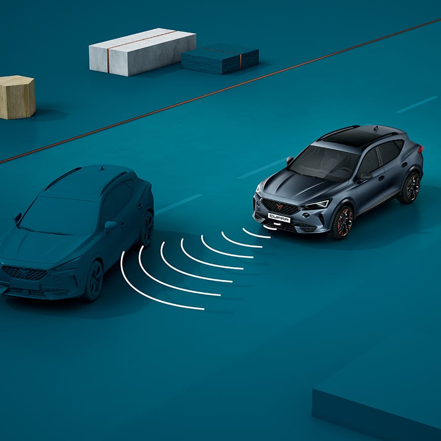 new cupra formentor with front assist automatic stopping