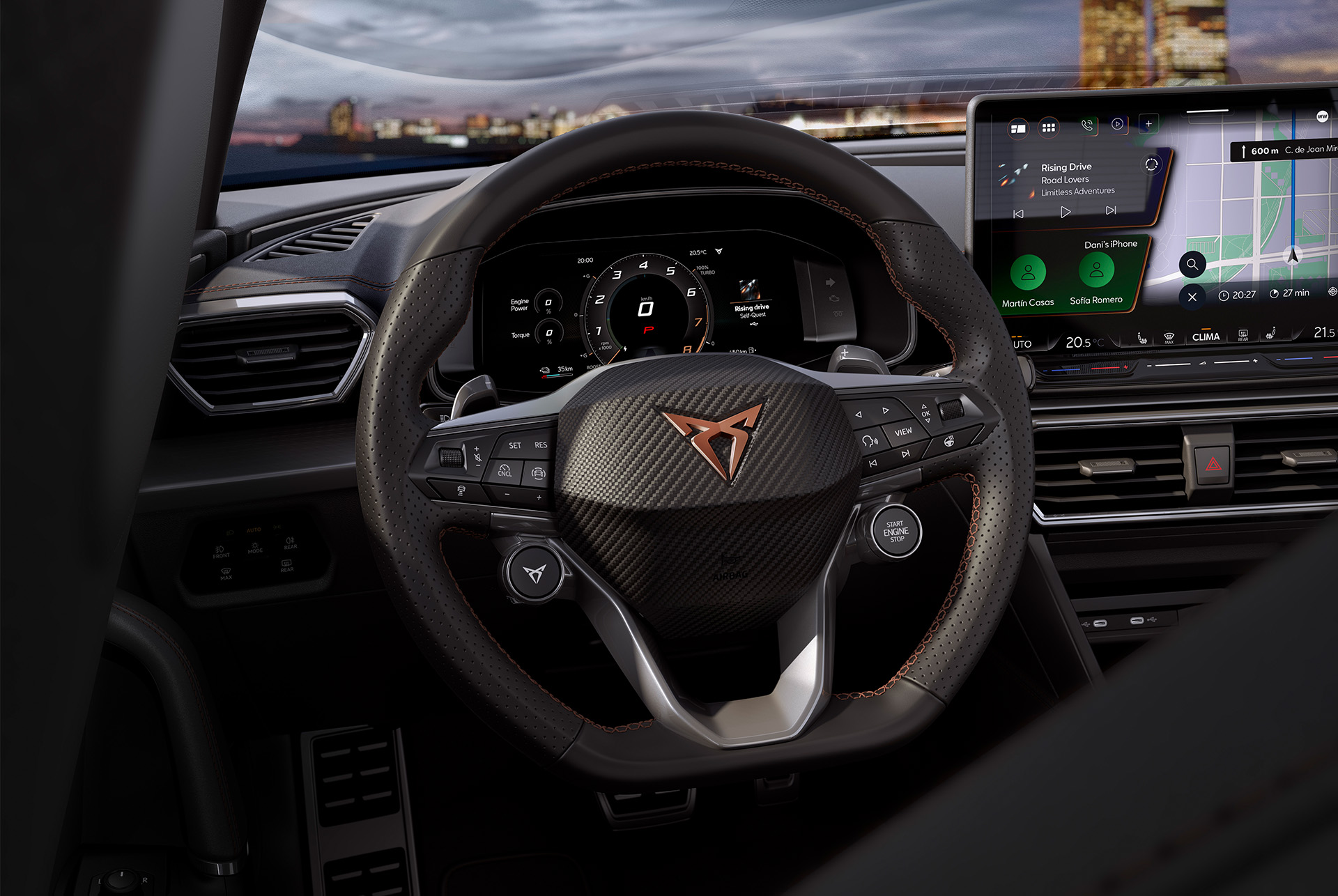 CUPRA Leon Sportstourer steering wheel.