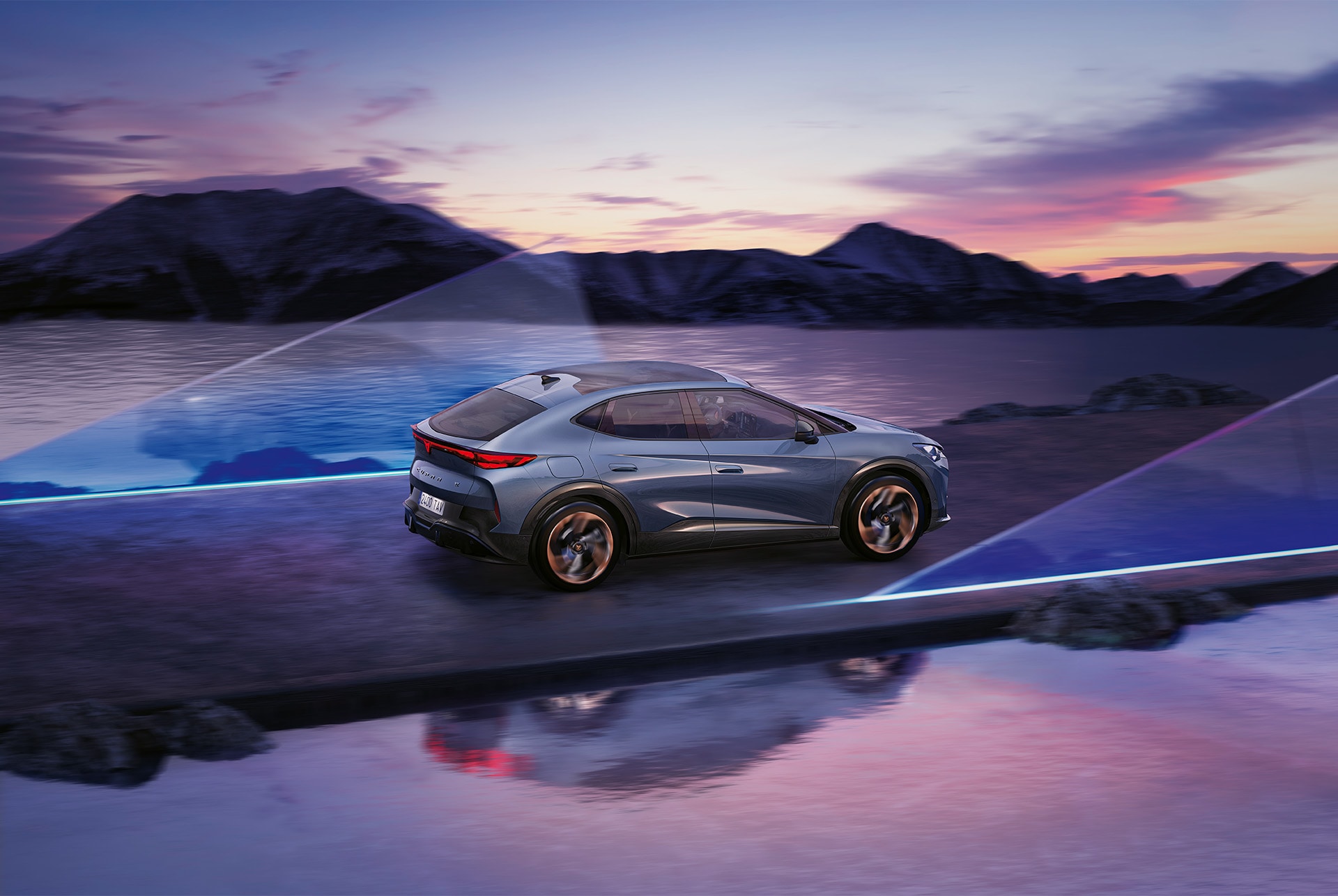 2024 CUPRA Tavascan car in blue colour.